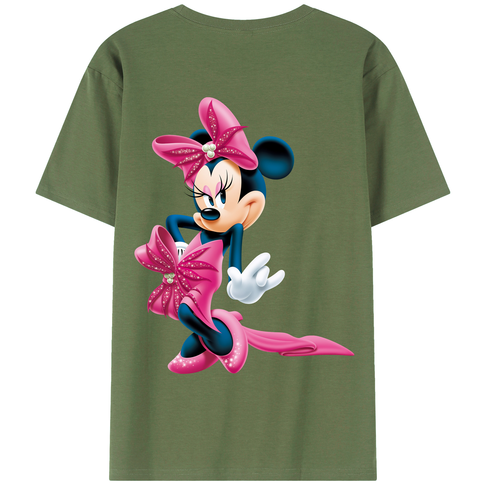 （画像用） ミッキーマウス Mickey Mouse 綿100％ メンズ半袖Tシャツ（バックプリント） 通気性